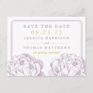 The Pretty Peony Floral Wedding Collection Announcement Postcard