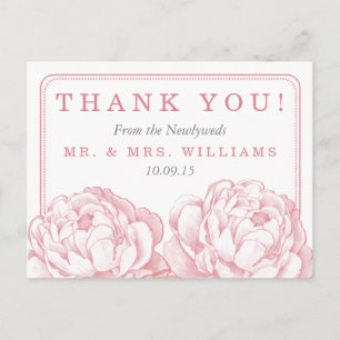 The Pretty Peony Floral Wedding Collection Announcement Postcard