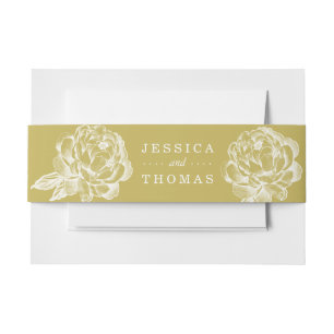 The Pretty Peony Floral Wedding Collection Invitation Belly Band