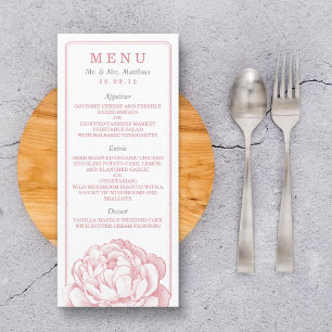 The Pretty Peony Floral Wedding Collection - Menu