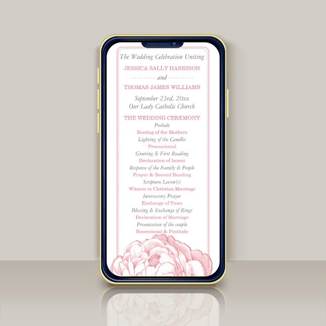 The Pretty Peony Floral Wedding Collection Program Poster (Creator Uploaded)