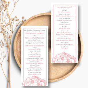 The Pretty Peony Floral Wedding Collection Program Rack Card