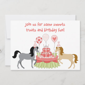 The Pretty Ponies Horse Birthday Invitation
