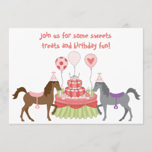 The Pretty Ponies Horse Birthday Invitation