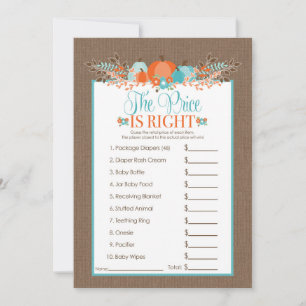 The Price is Right- Baby Shower Game Pumpkins