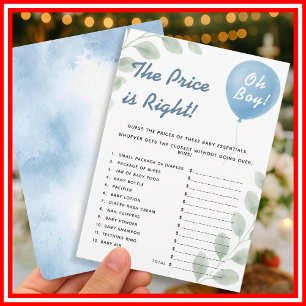 The Price is Right Shower Game Balloon Eucalyptus Invitation