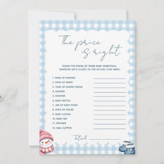 The Price Is Right Winter Baby Shower Game Invitation