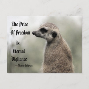 The Price Of Freedom is Eternal Vigilance - Quote Postcard