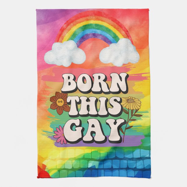 The Pride Month Born this Gay Tea Towel (Vertical)