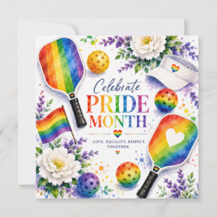 The Pride Pickleball Rainbow themed Invitation