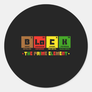 The Prime Element Black History Month Periodic Tab Classic Round Sticker