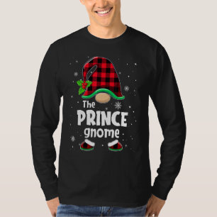 The Prince Gnome Buffalo Plaid Christmas Matching  T-Shirt