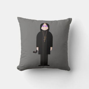 The Prince of Darkness – Rock Legend Throw Pillow