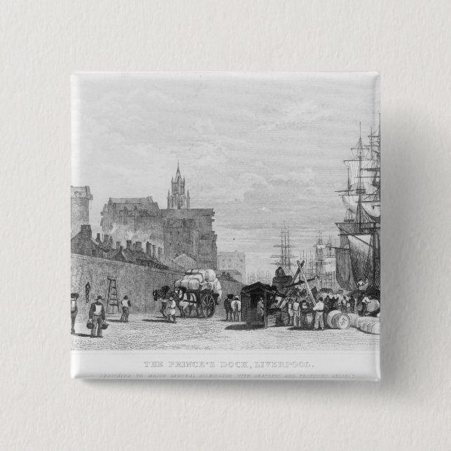 The Prince's Dock, Liverpool 15 Cm Square Badge (Front)