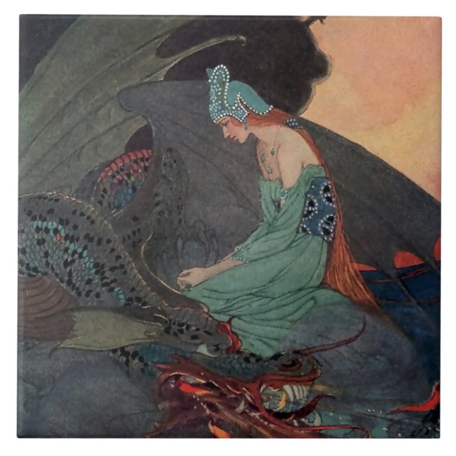 “The Princess and The Dragon” by Elenore Abbott Tile (Front)