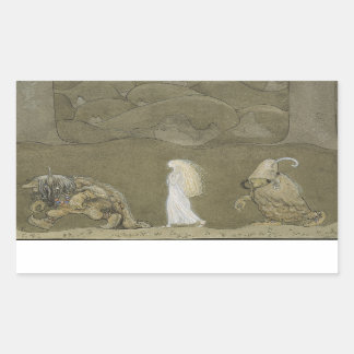The Princess and the Trolls - John Bauer Rectangular Sticker