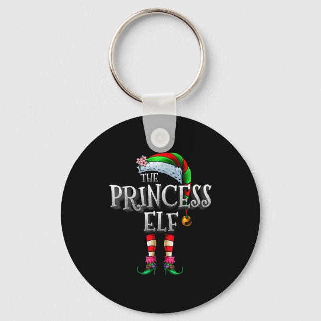 The Princess Elf Shirt Matching Family Funny Chris Key Ring (Front)