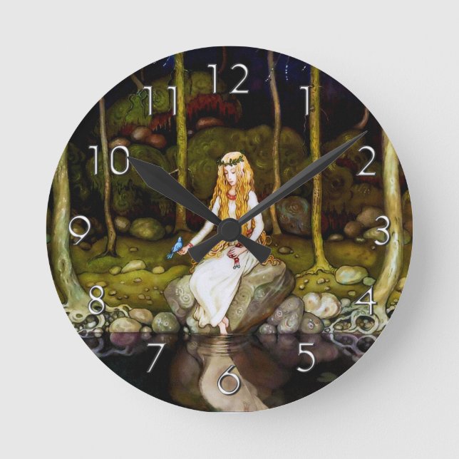 The Princess in the Forest Round Clock (Front)