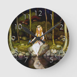 The Princess in the Forest Round Clock