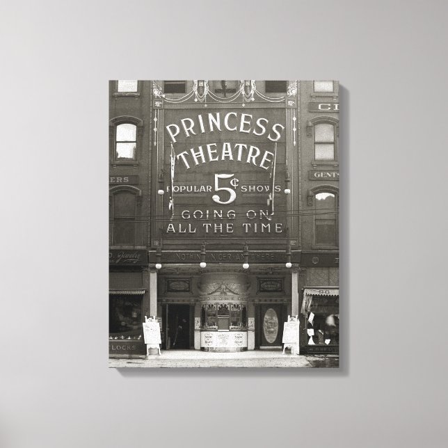 The Princess Theatre, 1910 Canvas Print (Front)
