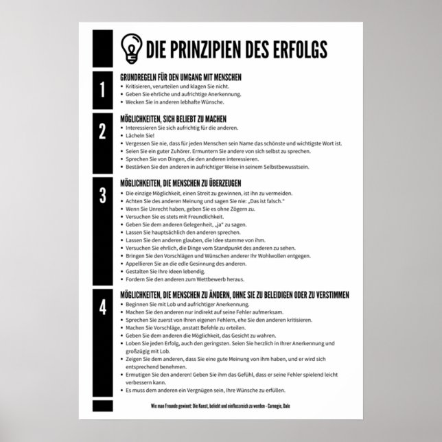 The principles of success poster (Front)