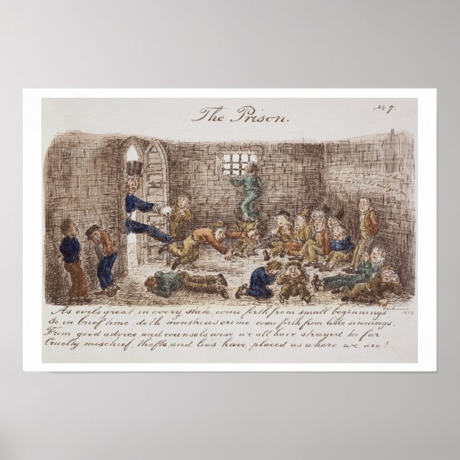 The Prison, 1858 (colored engraving) Poster (Front)