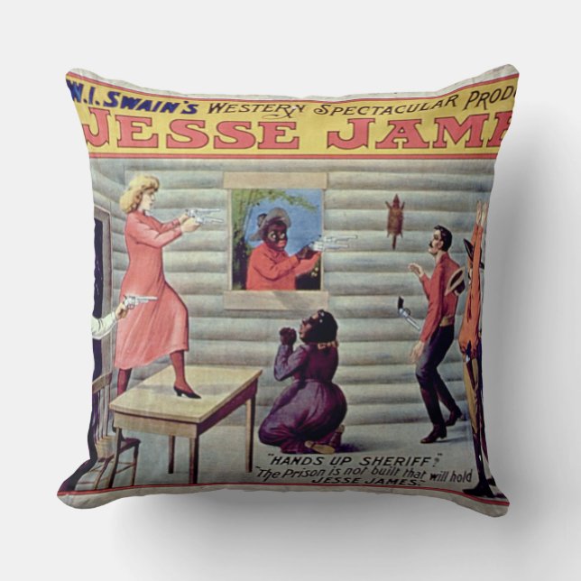 'The Prison Is Not Built That Will Hold Jesse Jame Cushion (Front)