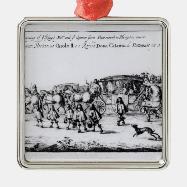 The Procession of Charles II Metal Tree Decoration (Front)
