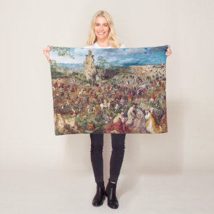 The Procession to Calvary, Pieter Bruegel Fleece Blanket
