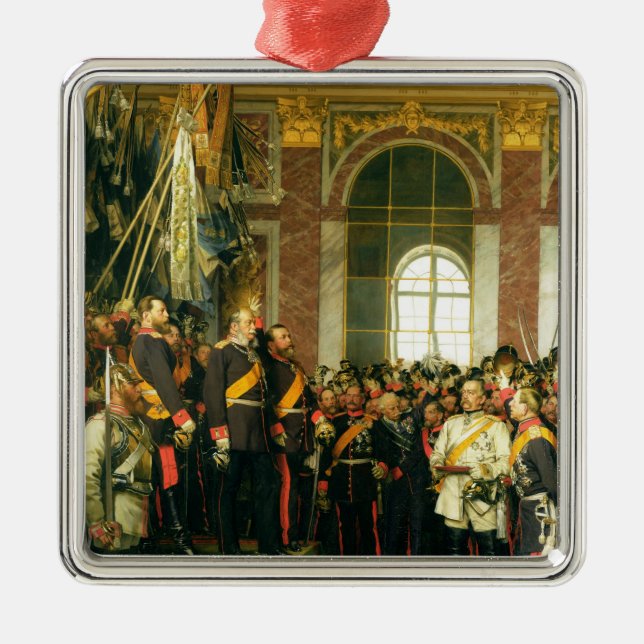 The Proclamation of Wilhelm as Kaiser Metal Tree Decoration (Front)