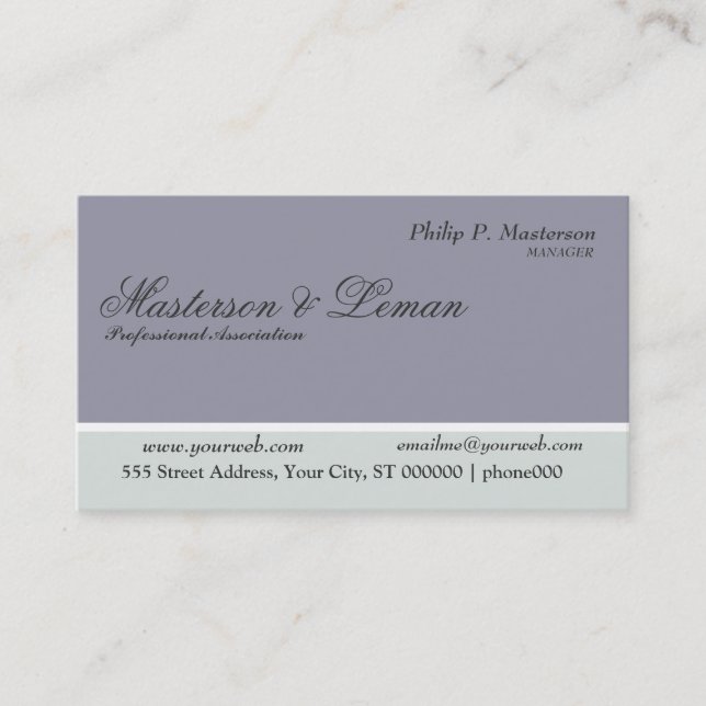 The Professional Associate Blue Clasic Appointment Card (Front)