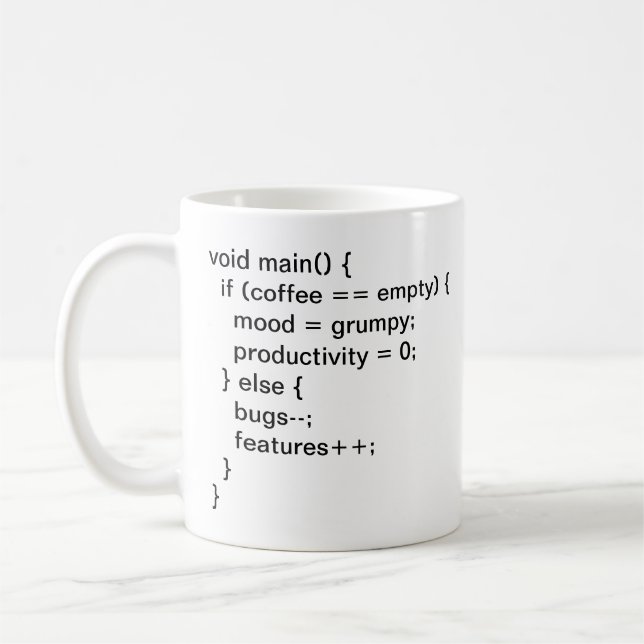 The Programmer's Coffee Scale Mug (Left)