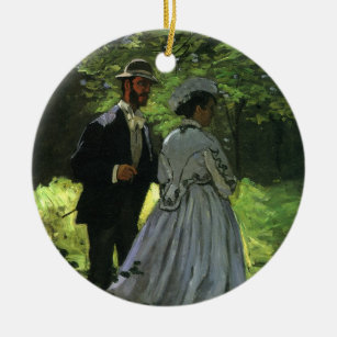 The Promenaders, aka The Strollers by Claude Monet Ceramic Tree Decoration
