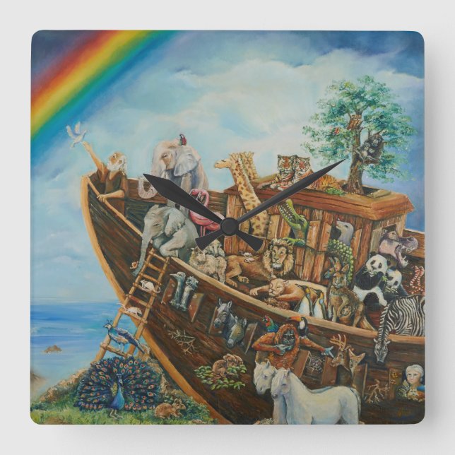 The Promise, Noah's Ark Square Wall Clock (Front)