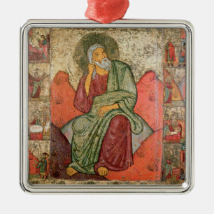 The Prophet Elijah, Pskov School (panel) Metal Tree Decoration