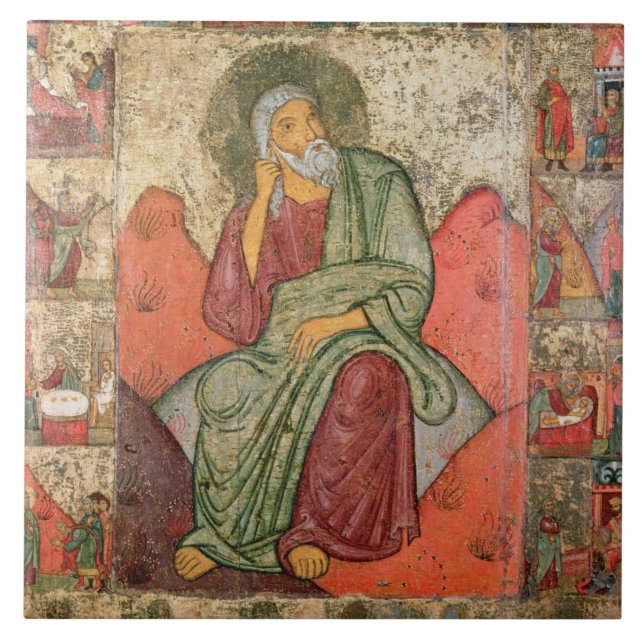 The Prophet Elijah, Pskov School (panel) Tile (Front)