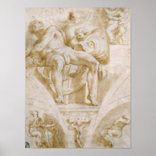 The Prophet Jonah and Two Destroyed Lunettes Poster