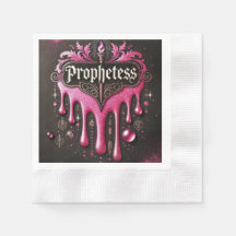 'The Prophetess' Coin Cocktail Napkins: Small Deta