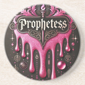 The Prophetess' Round Sandstone Coaster: Bold Prot Coaster