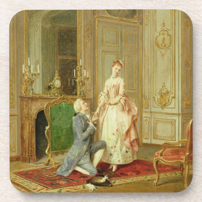 The Proposal (oil on panel) Coaster (Front)