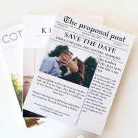 The proposal post Newspaper wedding save the date