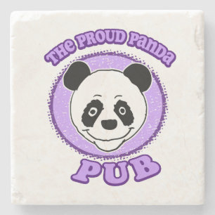 The Proud Panda Pub Stone Coaster