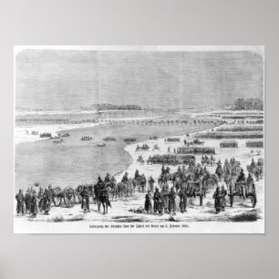The Prussian army crossing the Shlei at Arnis Poster