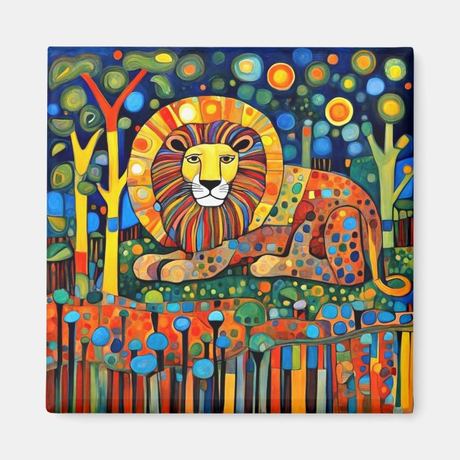 The Psychedelic Lion Magnet (Front)