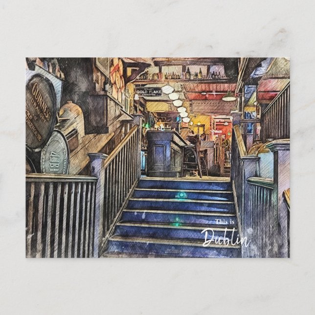 The Pubs of Dublin-Ireland Postcard (Front)