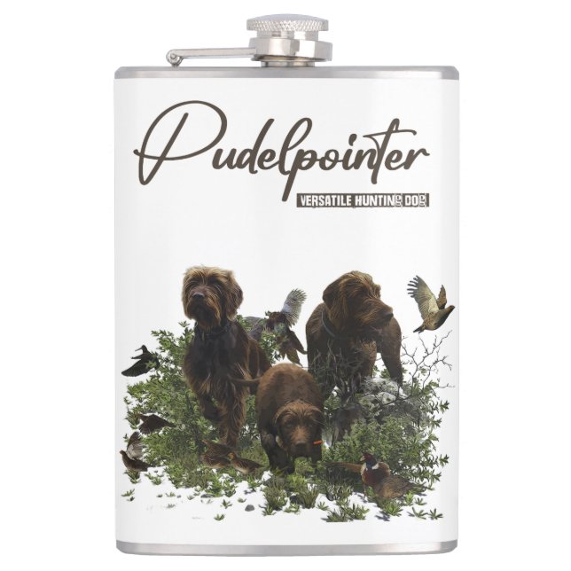 The Pudelpointer    Hip Flask (Front)