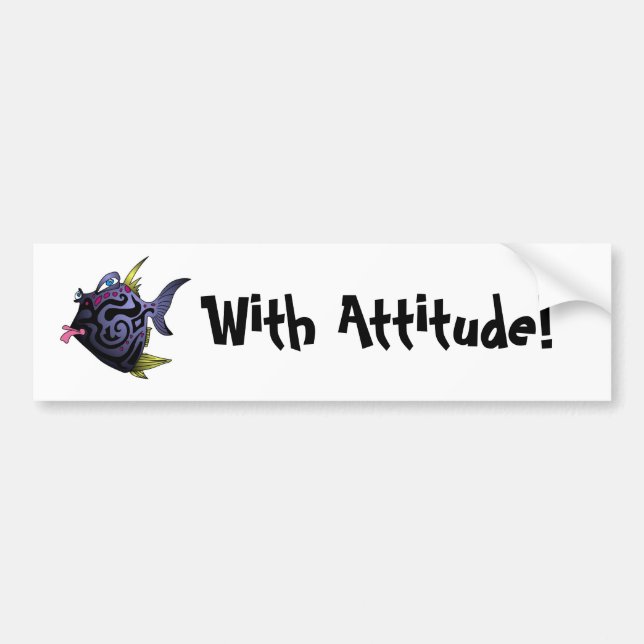 "The Puffer" Fish With Attitude Bumper Sticker (Front)