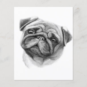 The Pug Portrait Cute Pug Dog Face Flyer