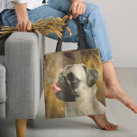 The Pug, The Butterfly and The Universe Tote Bag<br><div class="desc">The Pug, The Butterfly and The Universe Dog Tote Bag – We have to admit that this is one of our favourite products. Here we present a very creative tote bag featuring an adorable pug dog contemplating a vast yellow universe with its stars and a full moon whilst gently licking...</div>