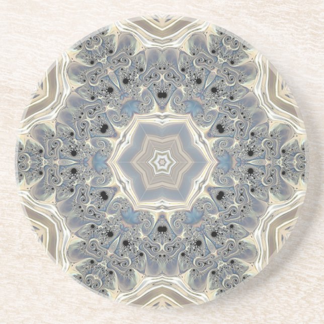 The Pulse of a Fractal Dream Sandstone Coaster (Front)